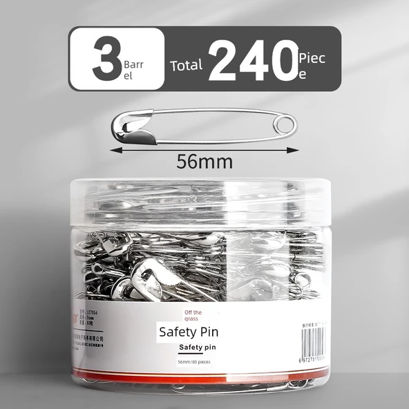 Metal Çengelli İğne - 56mm - 3 Varil - Toplam 240 Adet