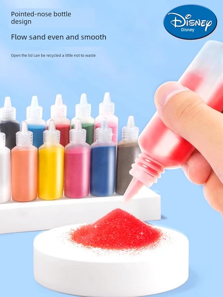 DIY Altın Tozu Boyama Seti - Disney Karnaval - 10 Resim, 8 Renk Kum ve Fırça - Resim 6