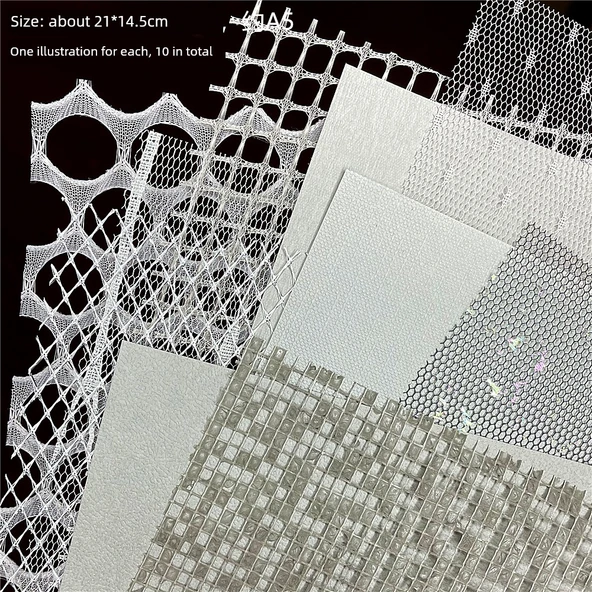 DIY File Sanatı Kolaj Tabanı - A5 Gri Çizgili - 10 Adet