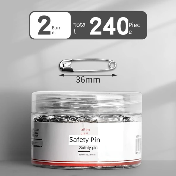 Metal Çengelli İğne - 36mm - 2 Varil - Toplam 240 Adet