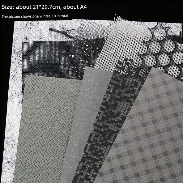 DIY File Sanatı Kolaj Tabanı - A4 Gece Yarısı - 10 Adet