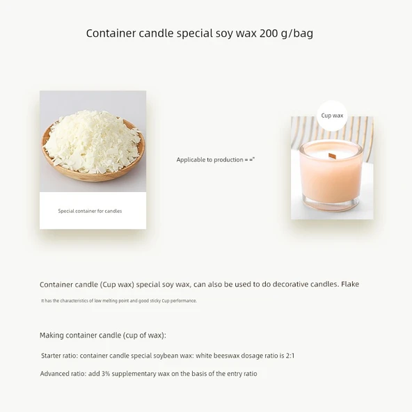 DIY Aromaterapi Mum Yapımı - Özel Kap Mumları için Soya Waxı 200g