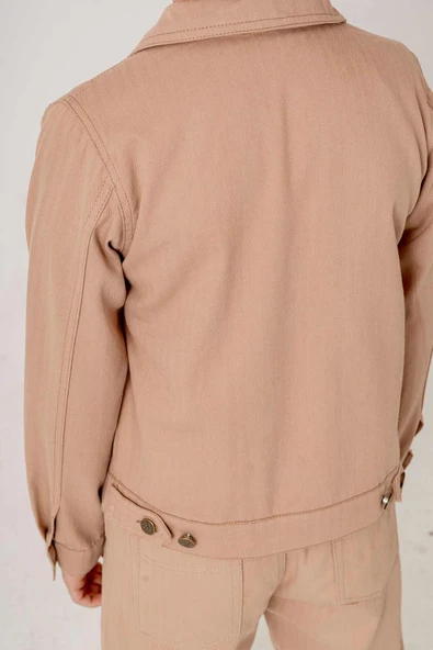 Çift Cepli Düğmeli Gabardin Erkek Çocuk Ceket - 8