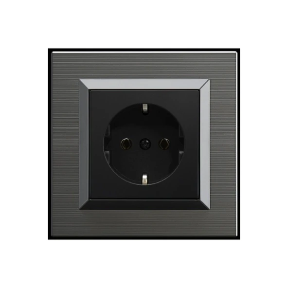 10 Adet Ovivo Quantum Manyetik Gri Topraklı Priz Çerçeve Dahildir