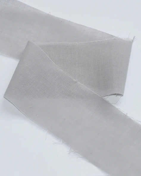 Pamuklu Gazlı Şerit - Gri - 6cm x 1 Metre
