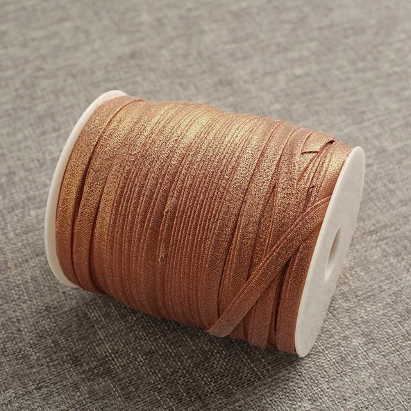 8mm Bronz Yaprak Desenli Şerit Biye - 5 Metre