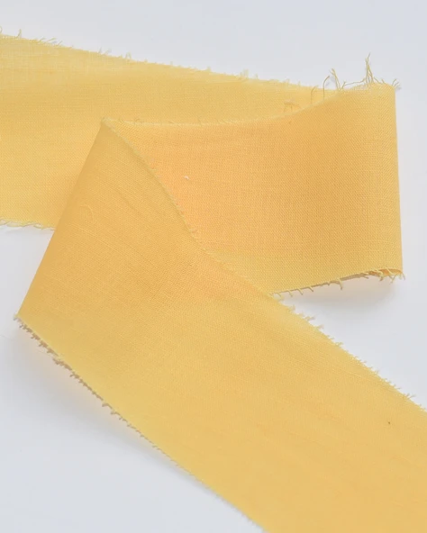 Pamuklu Gazlı Şerit - Parlak Sarı - 6cm x 1 Metre