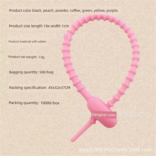 Yumuşak Kauçuk Oyuncak Kablo Düzenleyici - 18cm Şeftali - 30 Adet