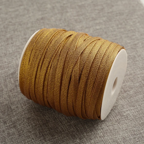 8mm Turuncu Yaprak Desenli Şerit Biye - 5 Metre