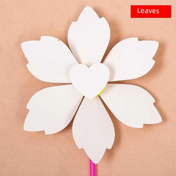 DIY Boyama Yel Değirmeni Seti - Altı Yapraklı [Yapraklar]