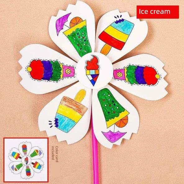 DIY Boyama Yel Değirmeni Seti - Dondurma
