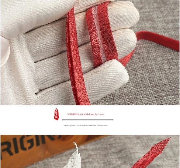 8mm Açık Yeşil Yaprak Desenli Şerit Biye - 5 Metre - Resim 11