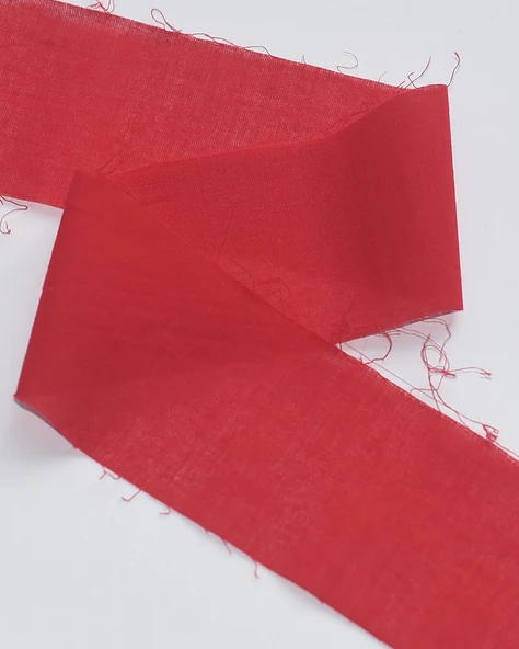Pamuklu Gazlı Şerit - Kırmızı - 6cm x 1 Metre