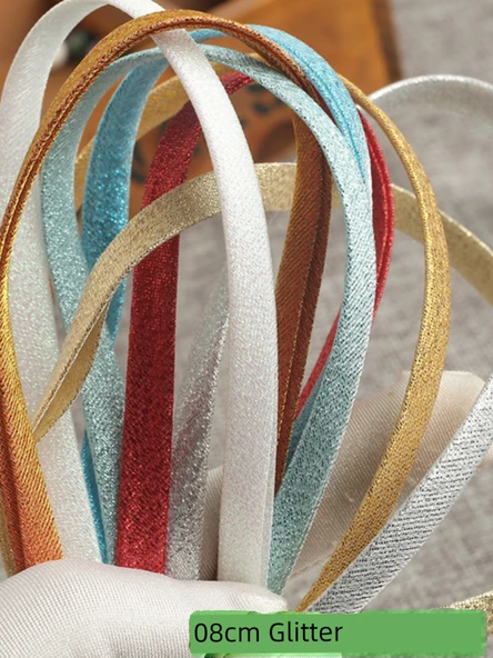 8mm Açık Yeşil Yaprak Desenli Şerit Biye - 5 Metre - Resim 2