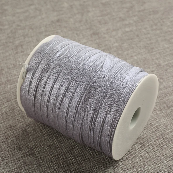 8mm Gümüş Ağartma Yaprak Desenli Şerit Biye - 5 Metre