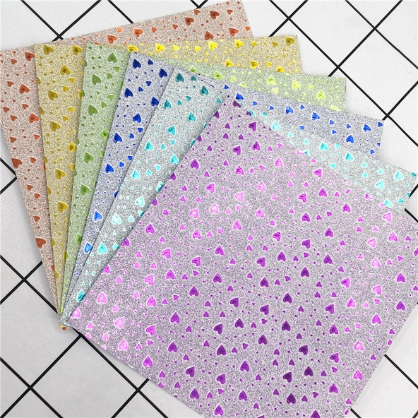 15x15 cm Simli Kalpli Origami Kağıdı - 6 Renk 20 Yaprak