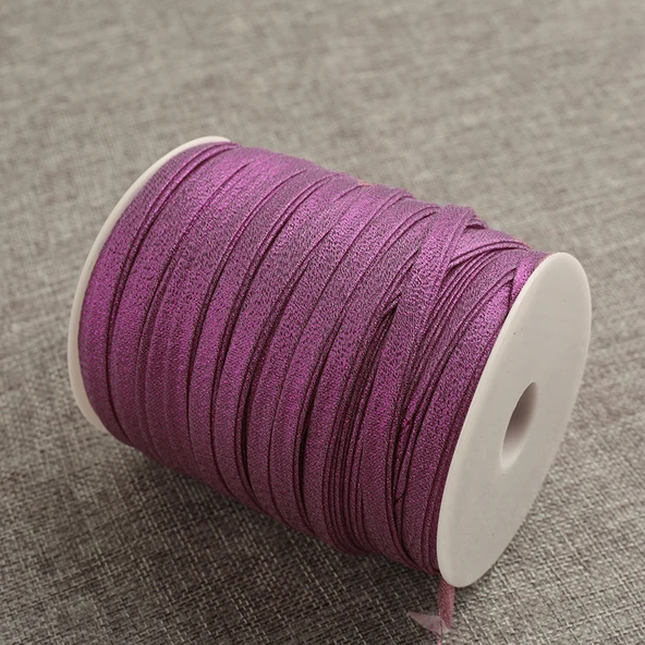 8mm Koyu Erik Yaprak Desenli Şerit Biye - 5 Metre