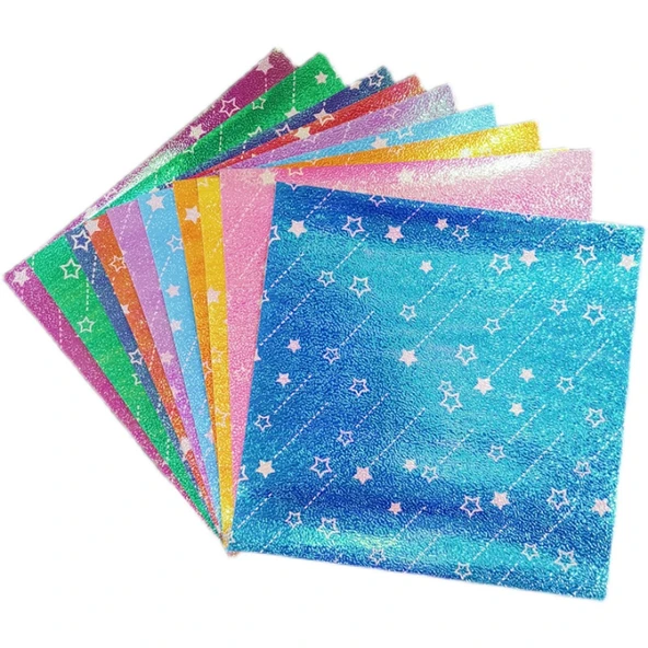 15x15 cm Simli Origami Kağıdı - 10 Renk 20 Yaprak - Resim 6