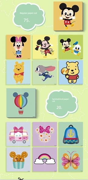 Disney Mickey + Pixar Kağıt Kesme Hediye Kutusu - 2'li Set - Makaslı - 11