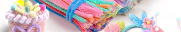 Çocuk DIY Bükülebilir Çubuk El Sanatları Seti - 643 Parça Pembe Çanta (Çok Satan, 10 Renk) - 10