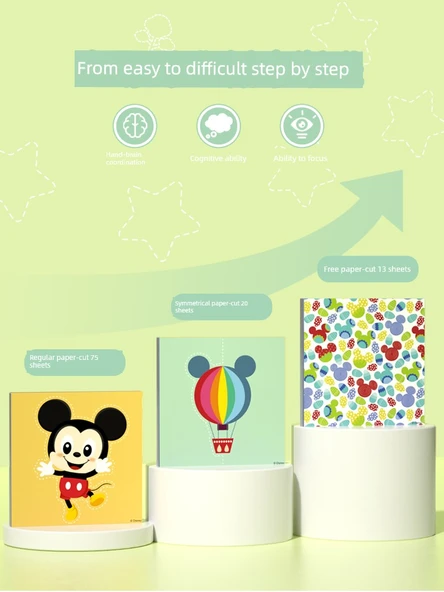 Disney Mickey + Pixar Kağıt Kesme Hediye Kutusu - 2'li Set - Makaslı - 3