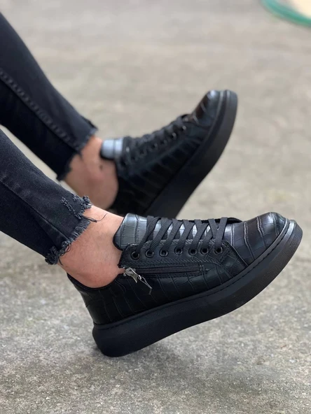 KB-309 Kuback Kömür Fermuar Ve Bağcıklı Günlük Erkek Ayakkabı - Resim 3