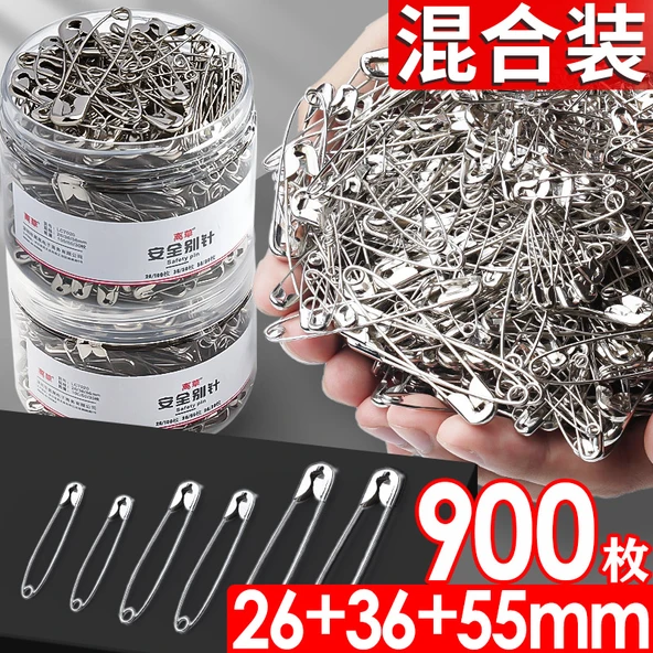 Metal Çengelli İğne Karışık Paket 26mm+36mm+55mm/5 Kutu/900 Adet - 2