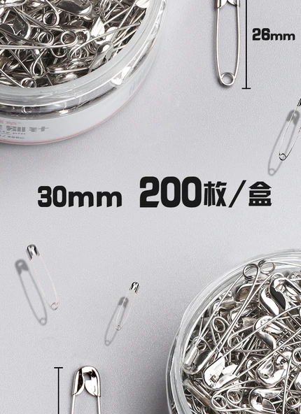 Metal Çengelli İğne Karışık Paket 26mm+36mm+55mm/5 Kutu/900 Adet - 10