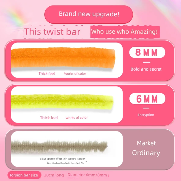DIY Bükülebilir Çubuk El Sanatları Seti - Başlangıç Seviyesi Pembe Çanta, 223 Parça (8 Renk/200 Adet) - 7