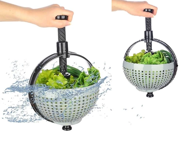 Hızlı Salata Kurutucu Süzgeç- Dönerli Süzgeç Dev Boy (368368)