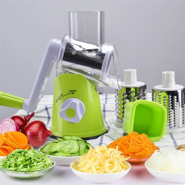 Tutma Kollu Çevirmeli Pratik Rulo Rende Drum Grater (368368)