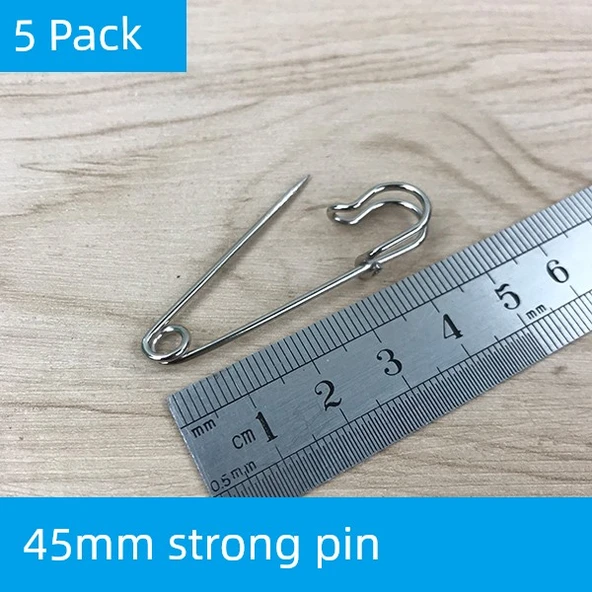 Büyük Boy Sabitleme Broş İğnesi - 45mm Güçlü İğne/5 Adet