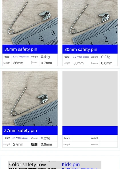 Büyük Boy Sabitleme Broş İğnesi - 45mm Güçlü İğne/5 Adet - 11