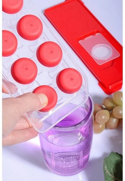 Kapaklı Buz Kalıbı Yapışmaz - Bas Parmak Kolay Çıkar (368368)