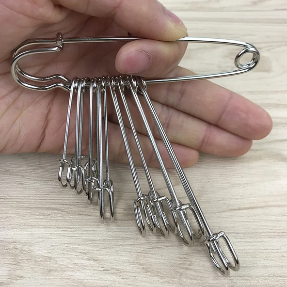 Büyük Boy Sabitleme Broş İğnesi - 75mm Güçlü İğne/5 Adet - 6