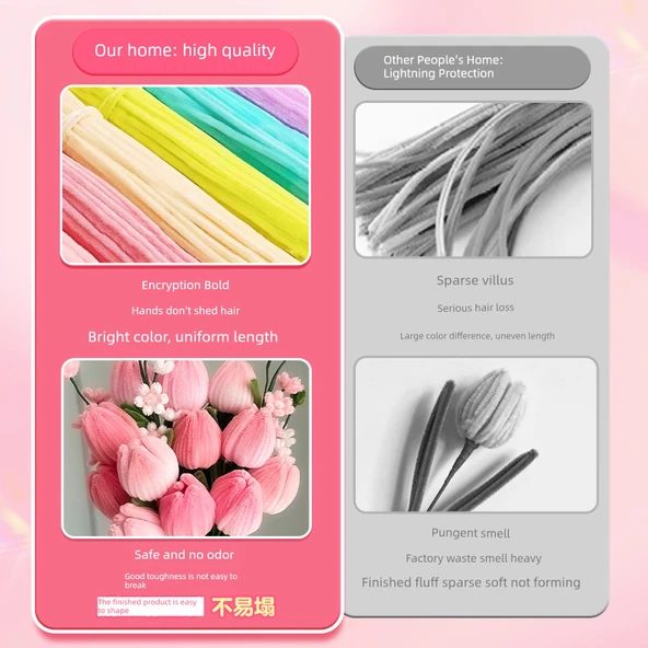 DIY Bükülebilir Çubuk El Sanatları Seti - Yeni Geliştirilmiş Pembe Çanta, 643 Parça (30 Renk/600 Adet) - 9