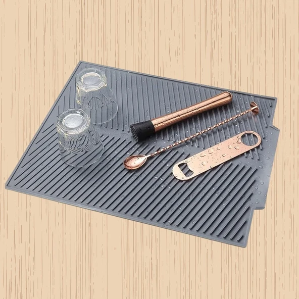 Derin Stok® Büyük Bulaşık Kurutma Matı,Silikon Bulaşık Kurutma Matı Çok Amaçlı Tezgah Üstü Mat