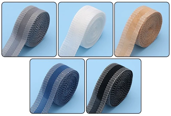 Kendinden Yapışkanlı Pantolon Paça Bandı - Güçlendirilmiş Siyah 6 m + Mavi 6 m