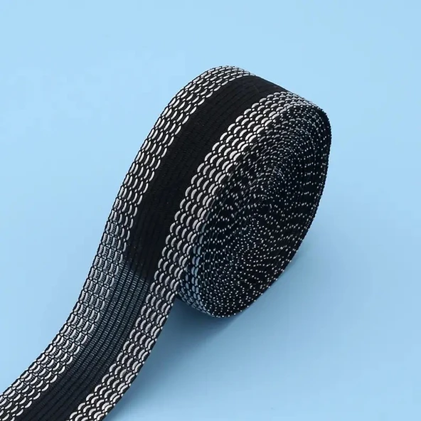 Kendinden Yapışkanlı Pantolon Paça Bandı - Güçlendirilmiş Siyah 3 m