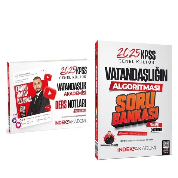İndeks Akademi 2025 KPSS Vatandaşlık Konu ve Soru Seti 2 Kitap - 1