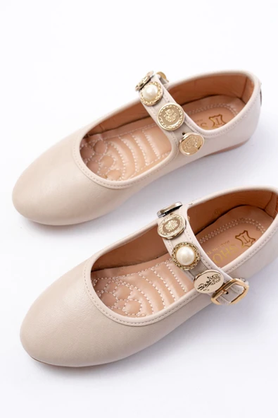 Bej Baret Tokalı Günlük Bayan Ayakkabı - 4