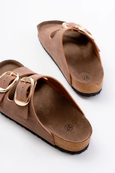 Taba Günlük Birkenstock Kadın Terlik - Resim 5