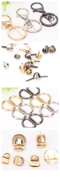 DIY Para Kesesi Aksesuarları - Asma Kulaklı 6 Nokta D Toka Altın (10'lu Paket) - 10