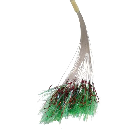 Avcı Market 100 lü Köstek Kırmızı Çapraz İğne Yeşil UV 10 Numara 0.14 Misine ürün görseli 1