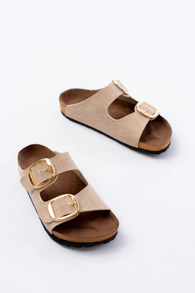 Bej Günlük Birkenstock Kadın Terlik - Resim 3