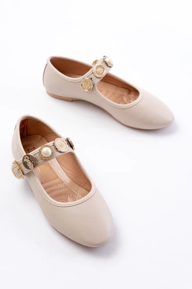 Bej Baret Tokalı Günlük Bayan Ayakkabı - 3