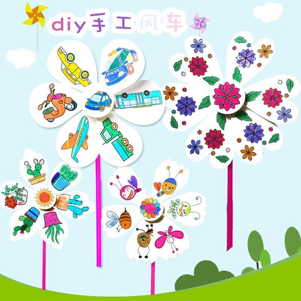 DIY Boyama Yel Değirmeni Seti - Çocuklar için - Tatlı Meyve - 5
