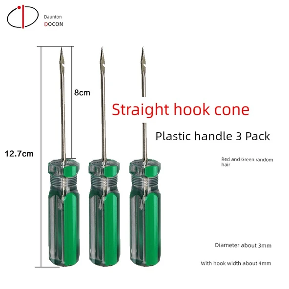 Plastik Saplı Ciltleme Tığı - Model 3 (Kırmızı/Yeşil Rastgele)