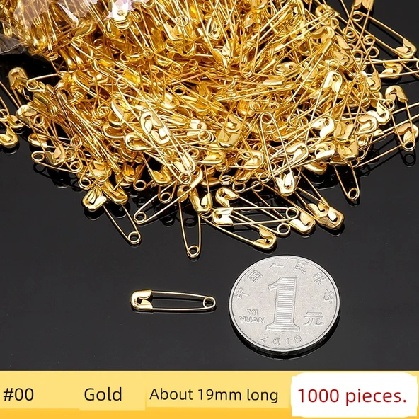 Altın Metal Çengelli İğne - 29mm Uzunluk (1000 Adet)