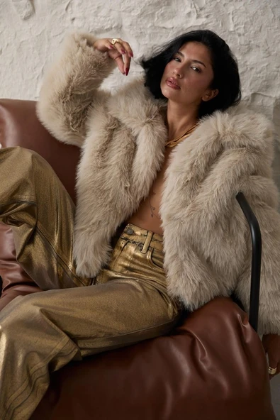 Gold Altın Varaklı Jeans Pantolon - 4